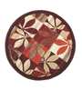 Red Floral Polyester 2.5 ft x 2.5 ft Machine Made Round Carpet