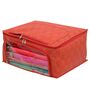 Red Floral Non-Woven Foldable Underbed Organizer