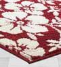 Red Floral Polyester AntiSkid Bathmat