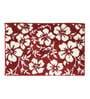 Red Floral Polyester AntiSkid Bathmat