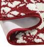 Red Floral Polyester AntiSkid Bathmat