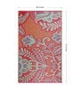 Red Floral Polyproylene 4 ft x 6 ft Machine Made Picnic Mat