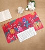 Red Floral Printed Laptop & Keyboard Mat