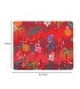 Red Floral Printed Rectangle Mousepad