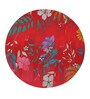 Red Floral Printed Round Mousepad