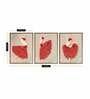 The Craft Business Multicolour Canvas Framed Floral Art Print Set of 3