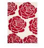 Red Floral Wool 5ft x 8 ft Hand Tufted Carpet