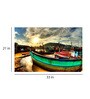 Empty Boat In Multicolor Canvas Framed Art Print (33 x 21 Inches)
