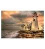 Light House In Red Canvas Framed Art Print (33 x 21 Inches)
