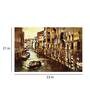 City Under Water In Brown Canvas Framed Art Print (33 x 21 Inches)