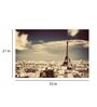 City Under Sky In White Canvas Framed Art Print (33 x 21 Inches)