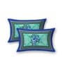 Green Floral 200 TC Cotton Double Queen Sized Bedsheet With 2 Pillow Covers