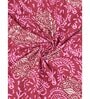 Pink Traditional 200 TC Cotton Double Queen Sized Bedsheet With 2 Pillow Covers
