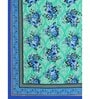 Green Floral 200 TC Cotton Double Queen Sized Bedsheet With 2 Pillow Covers