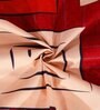 Red Geometric 300 TC Cotton Blend Double King Sized Bedsheet With 2 Pillow Covers