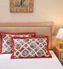 Red Patterned 300TC Cotton 20 x 30 Inches Pillow Covers (Pack of 2)