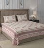 Red Traditional 600 TC Cotton Double King Sized Bedsheet With 2 Pillow Covers