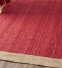 Red Geometric Jute 3 ft x 5 ft Hand Woven Carpet