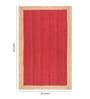 Red Geometric Jute 3 ft x 5 ft Hand Woven Carpet