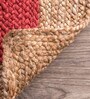 Red Geometric Jute 3 ft x 5 ft Hand Woven Carpet