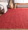 Red Geometric Jute 3 ft x 5 ft Hand Woven Carpet