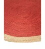 Red Geometric Jute 4 ft x 4 ft Hand Woven Carpet