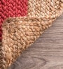 Red Geometric Jute 5 ft x 7 ft Hand Woven Carpet