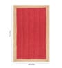 Red Geometric Jute 5 ft x 7 ft Hand Woven Carpet