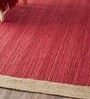 Red Geometric Jute 5 ft x 7 ft Hand Woven Carpet