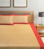 Red Geometric TC 300 100% Cotton Queen Size Bedsheet with 2 Pillow Covers