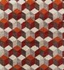 Red Geometrical Polyester 3 x 5 Feet Machine Made Carpet