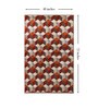 Red Geometrical Polyester 4 x 6 Feet Machine Made Carpet