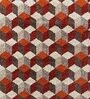 Red Geometrical Polyester 6 x 9 Feet Machine Made Carpet