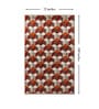 Red Geometrical Polyester 6 x 9 Feet Machine Made Carpet