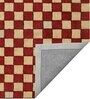 Red Geometrical Wool 5 ft x 7 ft Hand Tufted Carpet