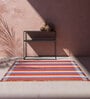 Red Geometrical Wool 5 ft X 8 ft Rectangle Flat Weaves