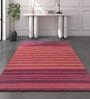 Red Geometrical Wool 5 ft X 8 ft Flat Weaves