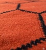 Red Geometrical Wool 5 ft X 8 ft Flat Weaves
