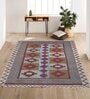 Multicolor Geometrical Wool and Cotton 5 x 8 Feet Hand tufted Carpet