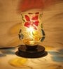 Red Shade Table Lamp with Metal Base