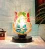 Red Shade Table Lamp with Metal Base
