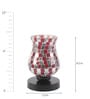 Red Glass Shade Table Lamp with Black Base