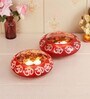 Red Glass Urli / Potpourri Bowl Set of 2