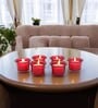 Red Glass Votive Candles Set Of 6