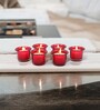 Red Glass Votive Candles Set Of 6
