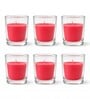 Red Glass Votive Candles Set Of 6