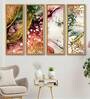 Center Multicolour Canvas Framed Abstract Art Panel Set of 4