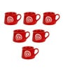 Valiant 210ml Red & White Stoneware (Set of 6) Coffee Mug
