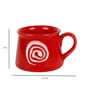 Valiant 210ml Red & White Stoneware (Set of 6) Coffee Mug