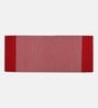 Red Handmade 100% Cotton Striped Bedside Runner